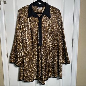 Navora Vintage Animal Print Tunic Top Plus size 2X